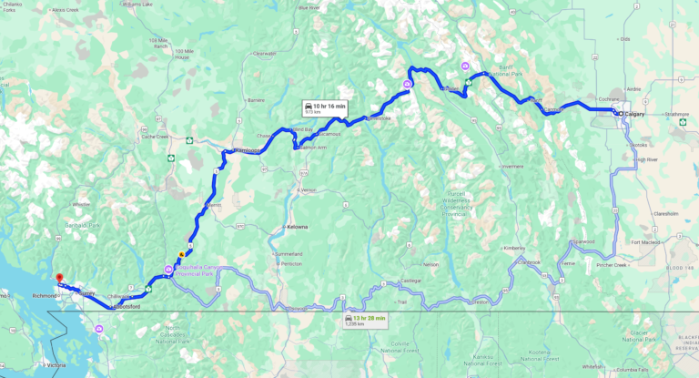 Moving cost from Calgary to Vancouver